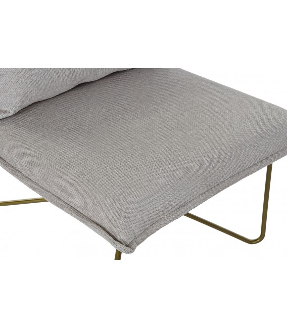 SILLON 66 X 78 ELIOT TELA BEIGE METAL ORO VIEJO