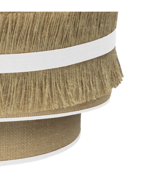 APLIQUE 30 X 15 NATALIA ALGODON BLANCO Y TELA DE SACO