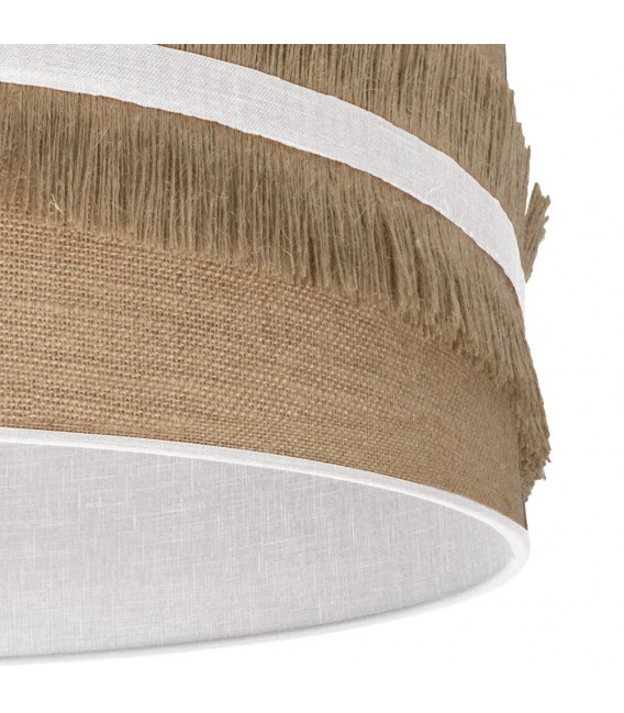 LAMPARA DE SOBREMESA 17 Ø NATALIA TELA DE SACO Y BLANCO