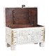BAUL 80 X 40 PATERNA MADERA BLANCO METAL ORO