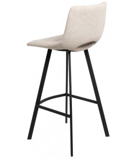 TABURETE 45 X 48 ASTON TELA BEIGE METAL NEGRO