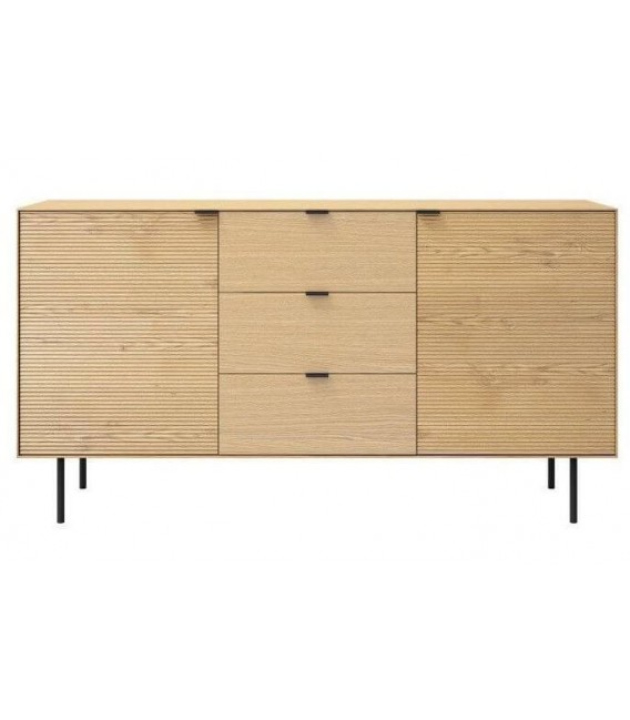 APARADOR 160 X 45 SULTA METAL NEGRO MADERA NATURAL