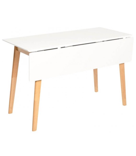 MESA DE COMEDOR 120 X 50 ALAS TORI MADERA NATURAL Y BLANCO