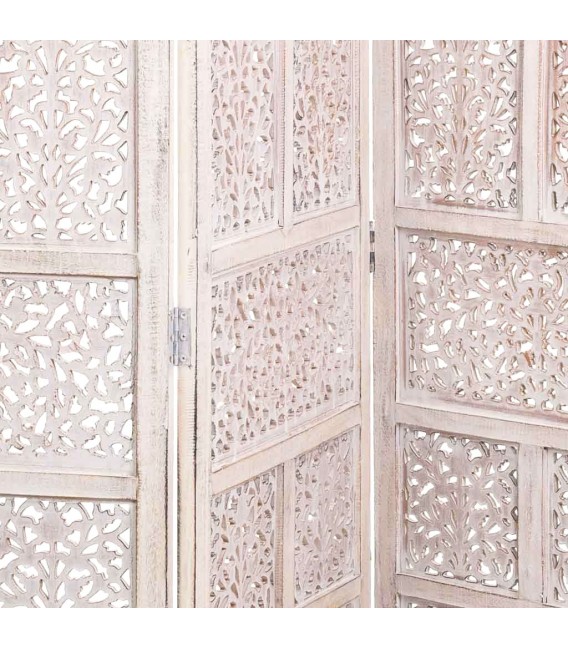 BIOMBO 200 X 180 ZULEMA MADERA LAVADA BLANCO