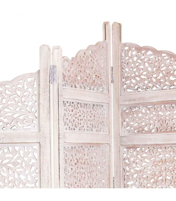 BIOMBO 200 X 180 ZULEMA MADERA LAVADA BLANCO