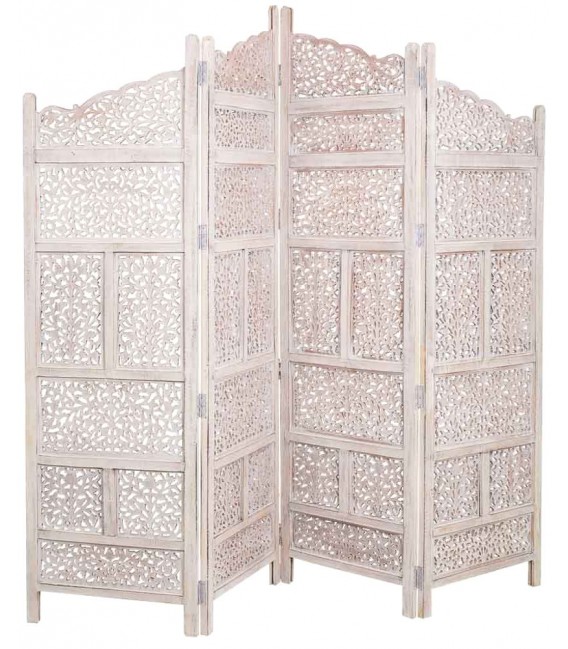 BIOMBO 200 X 180 ZULEMA MADERA LAVADA BLANCO