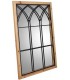 ESPEJO 60 X 90 CATEDRAL MADERA NATURAL METAL NEGRO