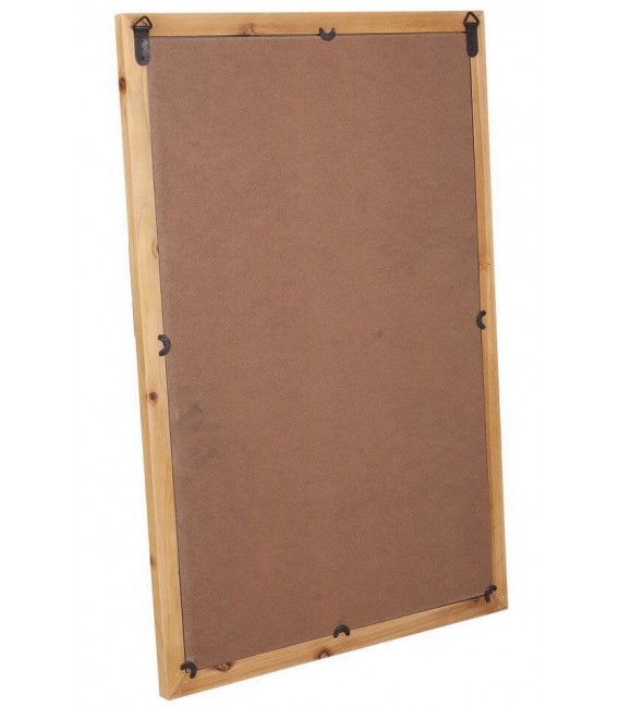 ESPEJO 60 X 90 CATEDRAL MADERA NATURAL METAL NEGRO