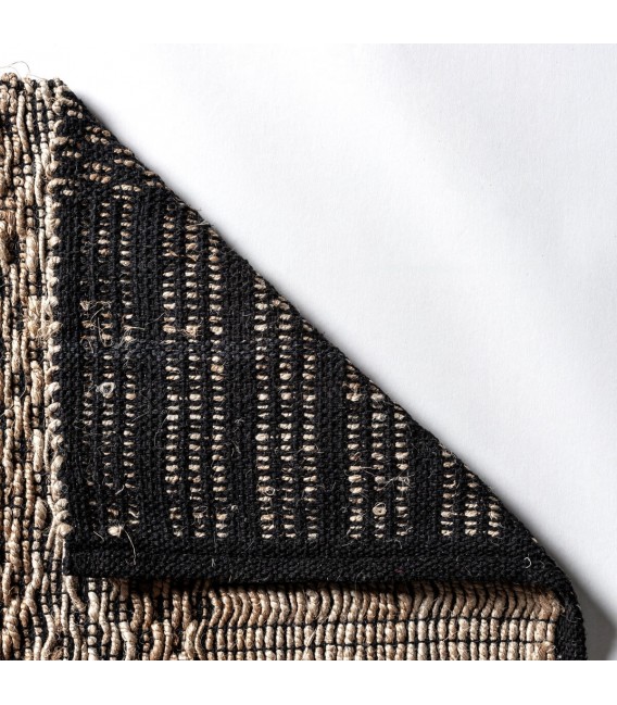 ALFOMBRA 300 X 200 KELLA ALGODON NEGRO CAÑAMO NATURAL