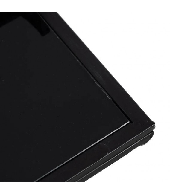 MESA CONSOLA 45 X 35 GAULIA METAL NEGRO CRISTAL NEGRO