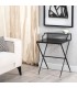 MESA CONSOLA 45 X 35 GAULIA METAL NEGRO CRISTAL NEGRO