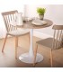 MESA DE COMEDOR 80 Ø AIL METAL BLANCO MDF IMITACION ROBLE