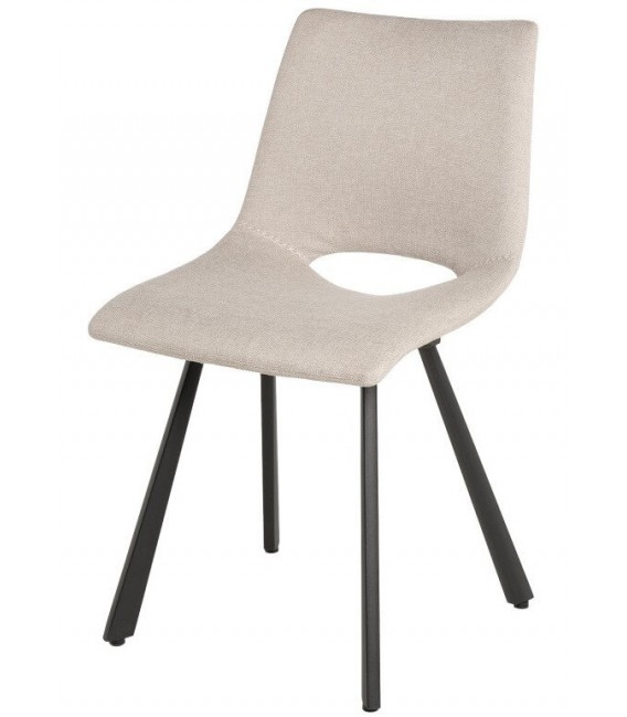 SILLA 57 X 47 BRIANA METAL NEGRO TELA BEIGE