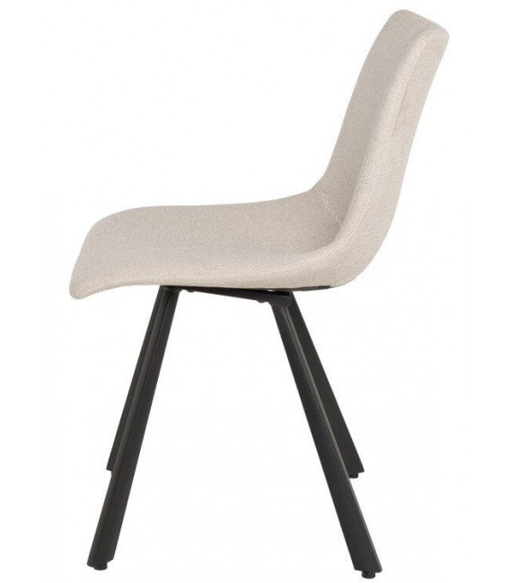SILLA 57 X 47 BRIANA METAL NEGRO TELA BEIGE