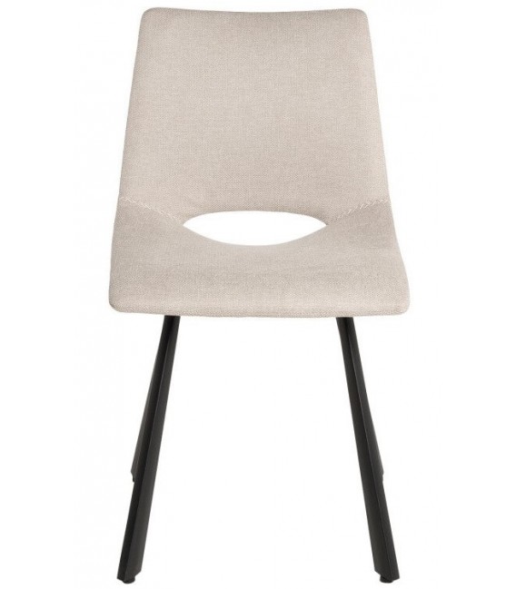 SILLA 57 X 47 BRIANA METAL NEGRO TELA BEIGE