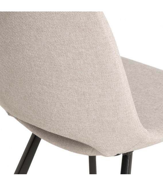 SILLA 57 X 47 BRIANA METAL NEGRO TELA BEIGE