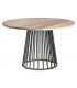 MESA DE COMEDOR 120 Ø METAL NEGRO MADERA NATURAL