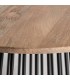 MESA DE COMEDOR 120 Ø METAL NEGRO MADERA NATURAL