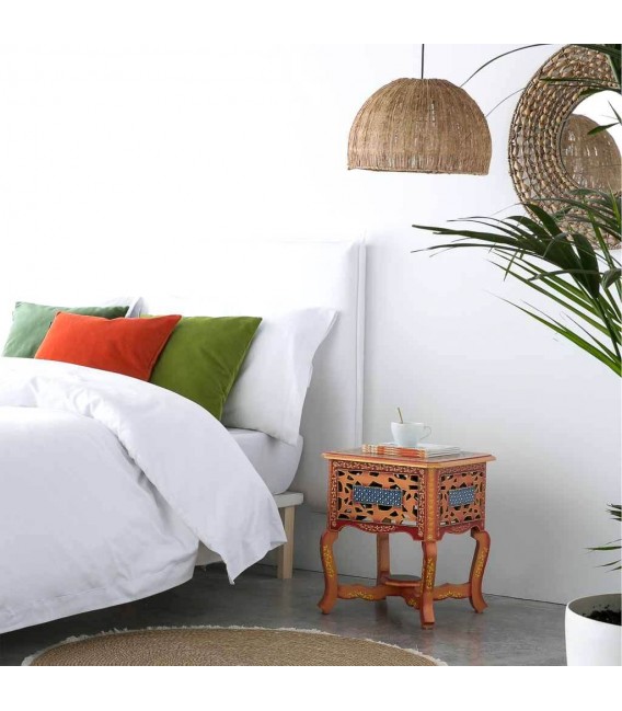 MESITA AUXILIAR 38 X 38 ARAPEA ARTESANAL PINTADA A MANO