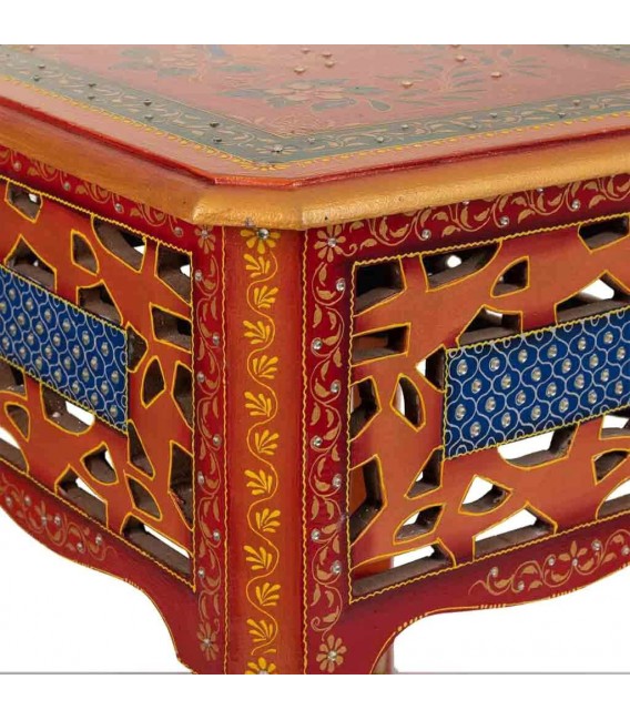 MESITA AUXILIAR 38 X 38 ARAPEA ARTESANAL PINTADA A MANO