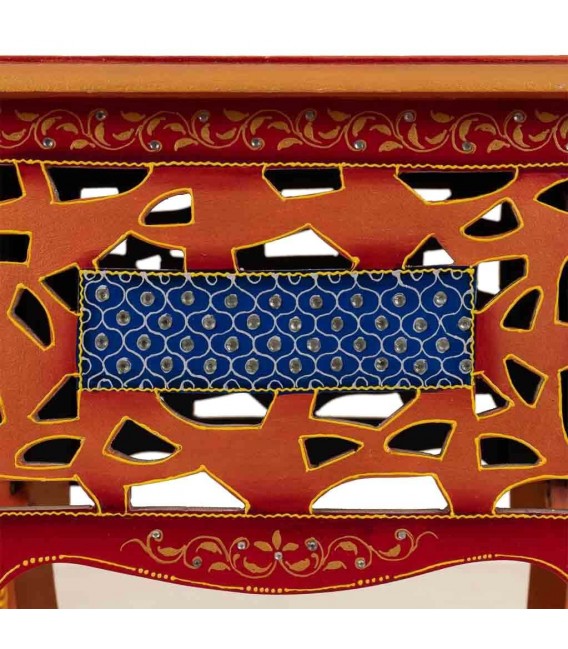 MESITA AUXILIAR 38 X 38 ARAPEA ARTESANAL PINTADA A MANO