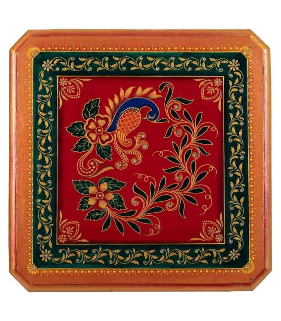 MESITA AUXILIAR 38 X 38 ARAPEA ARTESANAL PINTADA A MANO