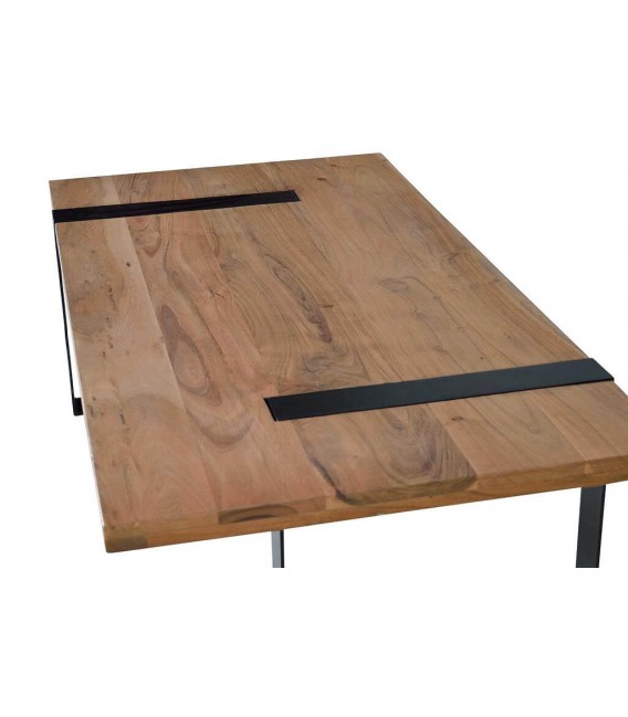 MESA DE CENTRO 115 X 60 TAURA MADERA NATURAL METAL NEGRO