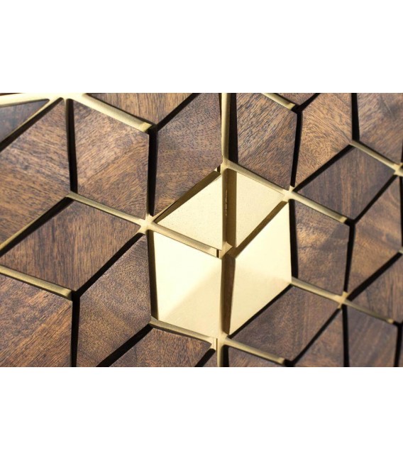 MUEBLE DE TV 145 X 40 ZENDA MADERA MANGO METAL DORADO