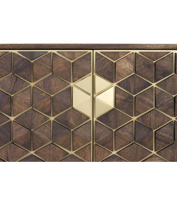 MUEBLE DE TV 145 X 40 ZENDA MADERA MANGO METAL DORADO