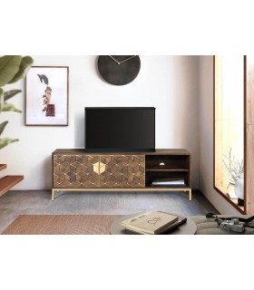 MUEBLE DE TV 145 X 40 ZENDA MADERA MANGO METAL DORADO