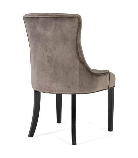 SILLA 57 X 62 TRUSTER TERCIOPELO TOPO MADERA NEGRA