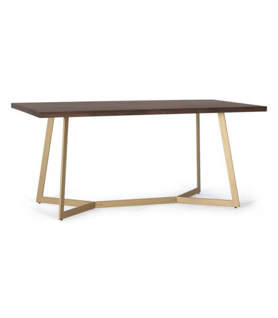 MESA DE COMEDOR 170 X 90 ZENDA MADERA MANGO METAL DORADO