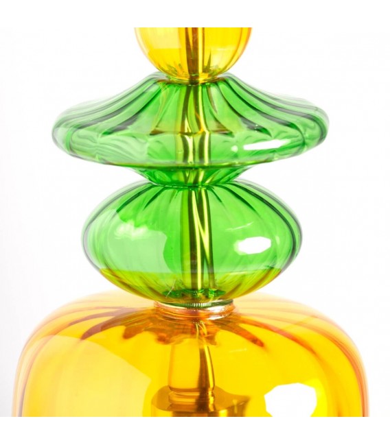 LAMPARA DE TECHO 20 Ø MICAH METAL ORO CRISTAL AMARILLO Y VERDE