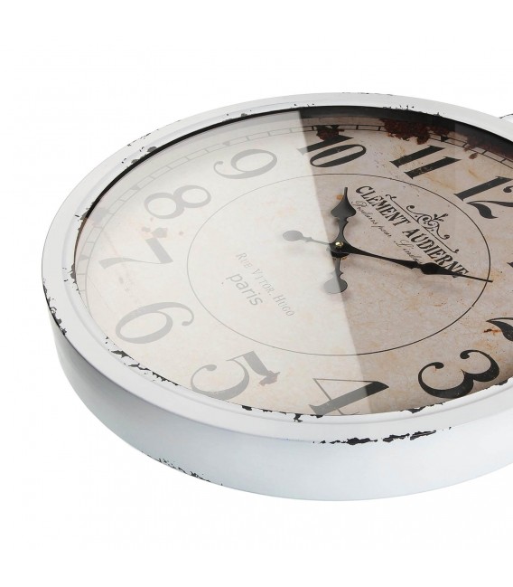 RELOJ DE PARED 48 X 60 CLEMEN METAL BLANCO VINTAGE