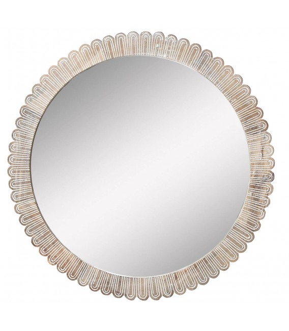 ESPEJO DE PARED 71 Ø ROLOR MADERA MANGO PINTADO A MANO