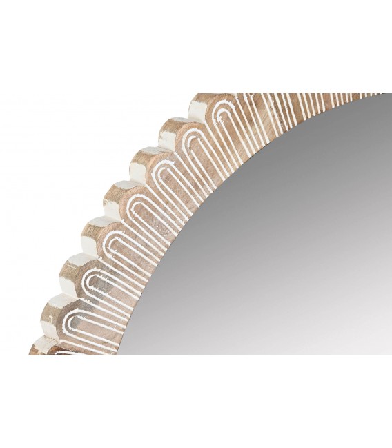 ESPEJO DE PARED 71 Ø ROLOR MADERA MANGO PINTADO A MANO