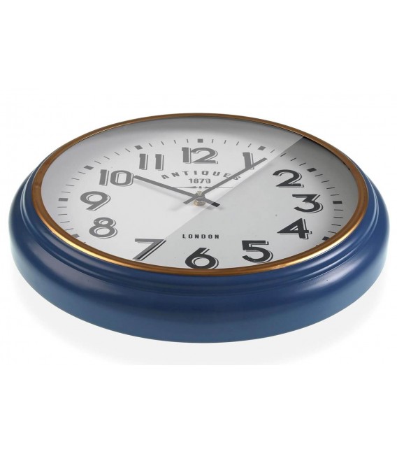 RELOJ DE PARED 42 Ø BUFERA METAL AZUL Y ORO