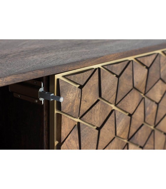 APARADOR 145 X 40 ZENDA MADERA MANGO METAL DORADO