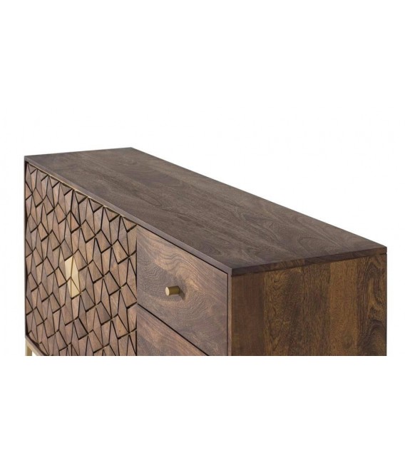 APARADOR 145 X 40 ZENDA MADERA MANGO METAL DORADO