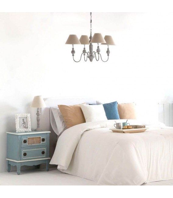 MESITA DE NOCHE 50 X 36 ATENEA MADERA AZUL RATAN NATURAL