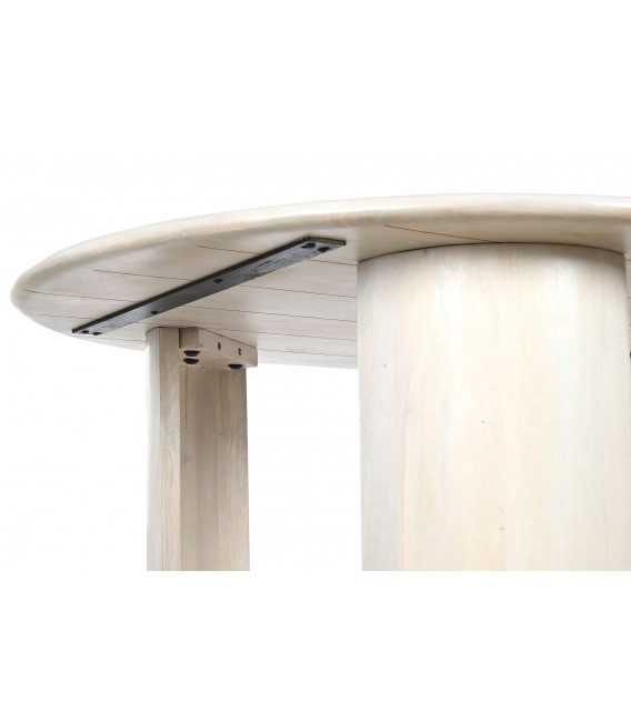 MESA DE COMEDOR 200 X 100 MADERA MANGO BLANCA