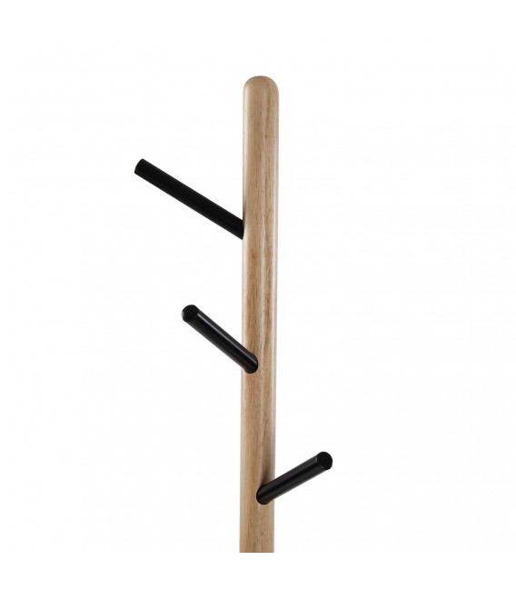PERCHERO 28 Ø ULISES MADERA NATURAL METAL NEGRO