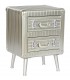 MESITA DE NOCHE 46 X 39 PLUTON MADERA MADERA Y METAL PLATA
