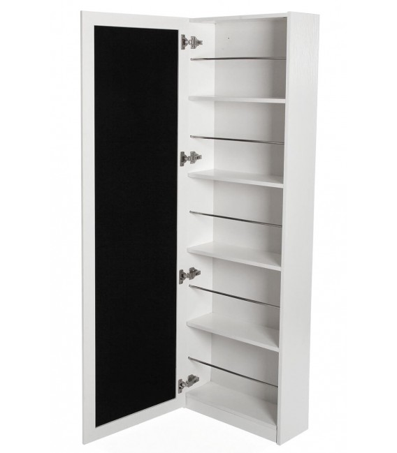 ZAPATERO 50 X 20 RUCHA MADERA MDF BLANCA Y ESPEJO