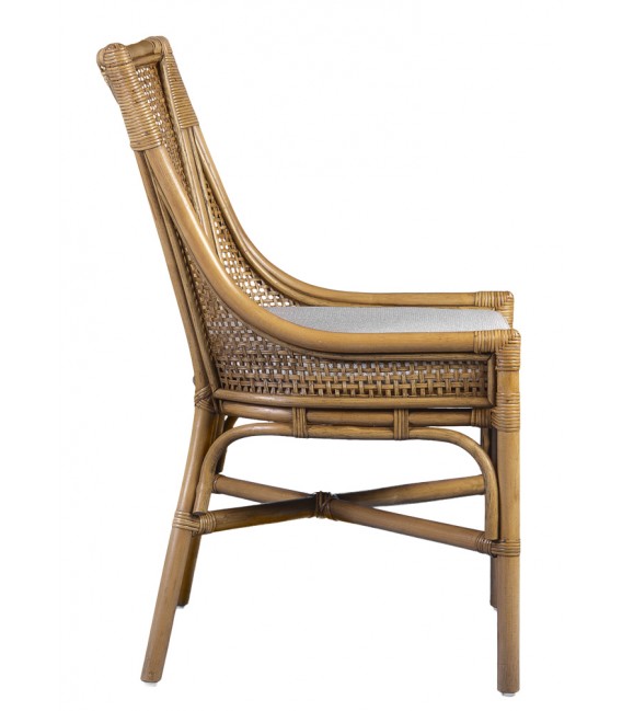 SILLA 56 X 62 BRASTO RATAN NATURAL TELA CRUDO