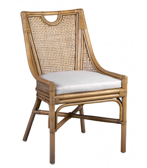 SILLA 56 X 62 BRASTO RATAN NATURAL TELA CRUDO