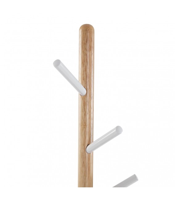 PERCHERO 28 Ø ULISES MADERA NATURAL METAL BLANCO