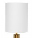 LAMPARA DE SOBREMESA 20 Ø GRUCHA CERAMICA ORO TEXTIL BLANCO