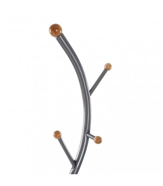 PERCHERO DE PIE 32 Ø SISAK COMBI METAL GRIS MADERA NATURAL