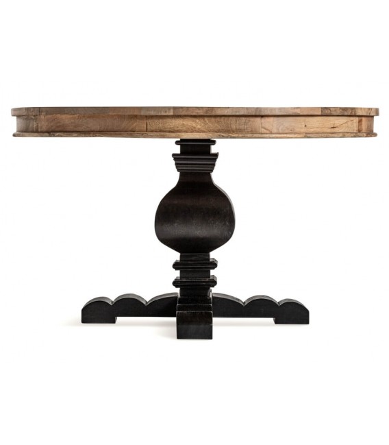 MESA DE COMEDOR 130 Ø ALBO MADERA NATURAL Y NEGRO